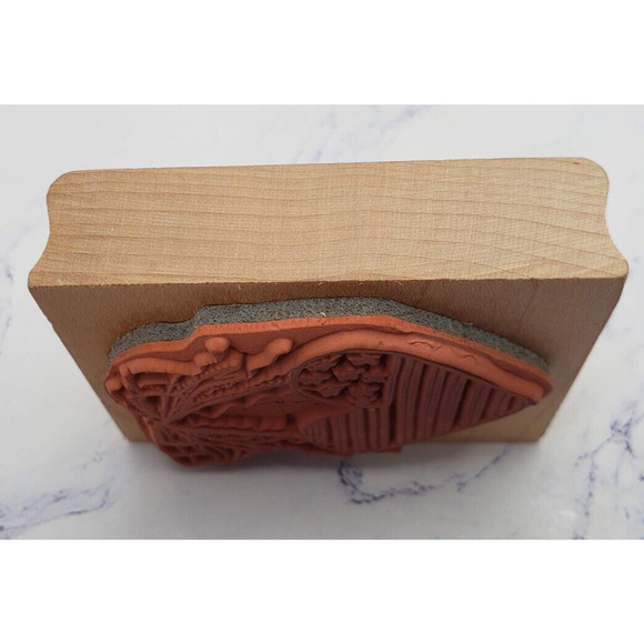 Patriotic American Flag Heart Plaque Imaginations USA Wood Mounted Rubber Stamp - Picture 7 of 7